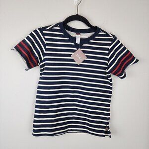 Tea Collection size 8 stripes t shirt terry cotton New